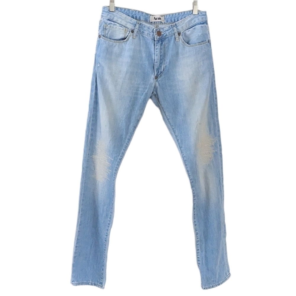 Acne studious !flaws Hug bleach catch slim fit light blue jeans size 27 32 A8